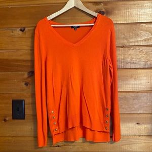 Orange premise tunic sweater